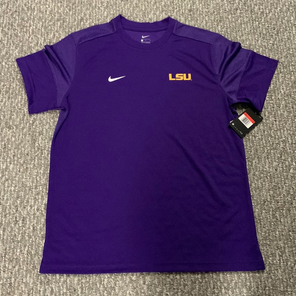 LSU Nike Mens Dri Fit Short Sleeve